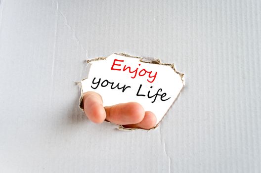 Enjoy your life text concept isolated over white background