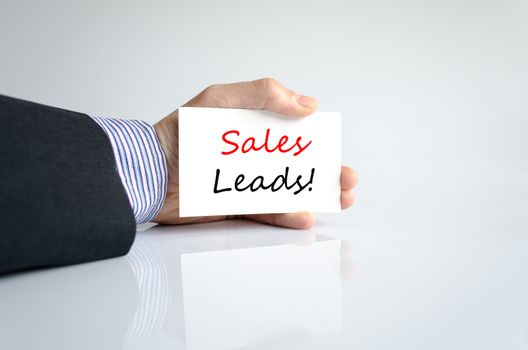 Sales leads text concept isolated over white background
