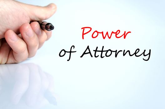 Power of attorney text concept isolated over white background