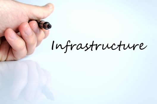 Infrastructure text concept isolated over white background