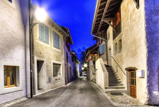 Hermance village street and houses, Geneva, Switzerland