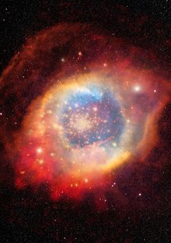 Far being shone nebula and star field against space. Elements of this image furnished by NASA.