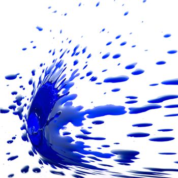 Colorful blue splashing isolated on white background