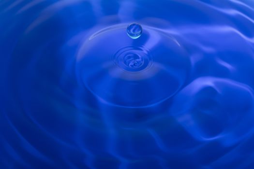Colorful blue water droplet, fresh background abstract