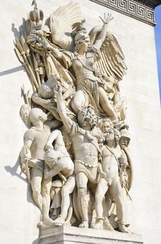 Detailed Carvings on Arc de Triomphe