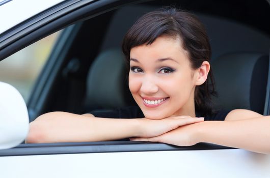 Smiling female driver