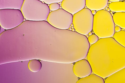 Abstract Colorful reflections on oil and soap bubbles in water