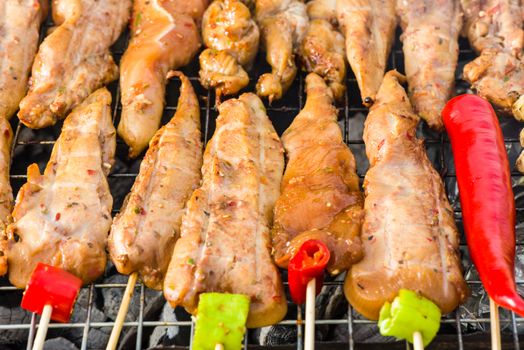 Satay Chicken on barbecue
