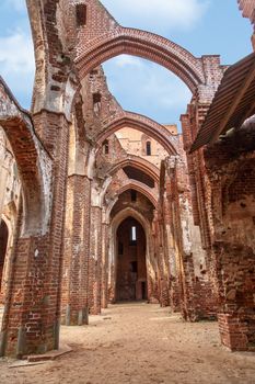 View of the ruins of Tartu Cathedral, completed in 16th century, in Tartu Estonia.