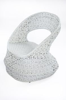 Armchair made from synthetic fibre on isolated background