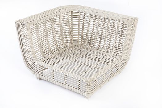 Armchair made from synthetic fibre on isolated background