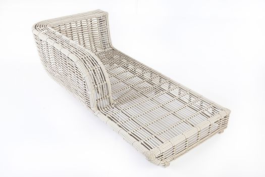 Armchair made from synthetic fibre on isolated background