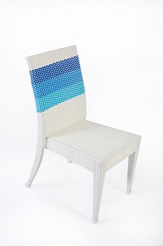 Chair made synthetic fibre on isolated background