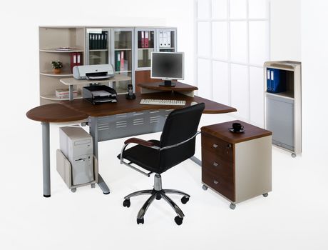 Office furniture on a white background