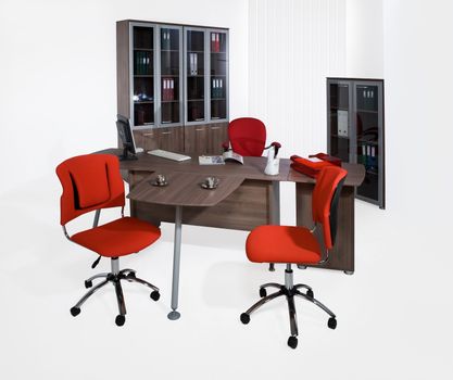 Office furniture on a white background