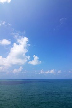 Background of calm sea and blue sky