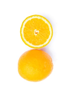 Orange fruit on white background.