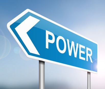 Illustration depicting a sign with a power concept.