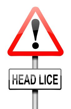 Illustration depicting a sign with a head lice concept.