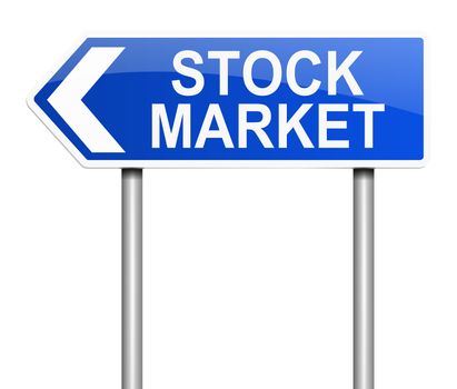 Illustration depicting a sign with a stock market concept.