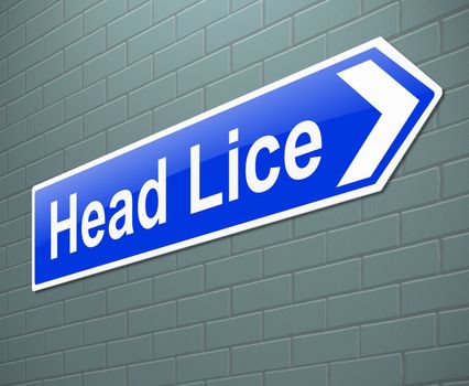 Illustration depicting a sign with a head lice concept.