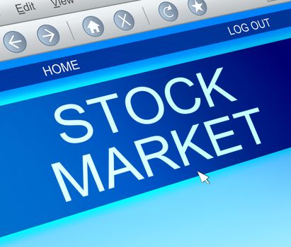 Illustration depicting a computer screen capture with a stock market concept.