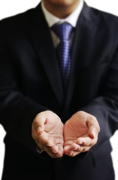 Businessman handheld isolated