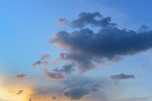 Nice cloud with sunset sky background