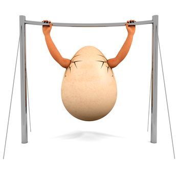 Chinning egg, gymnastics sport. Illustration on the white background.