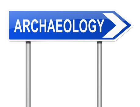 Illustration depicting a sign with an archaeology concept.
