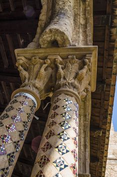 The cloister of the abbey of Monreale at Palermo, Sicily, Italy