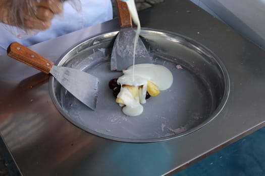 Preparation of frozen yogurt.