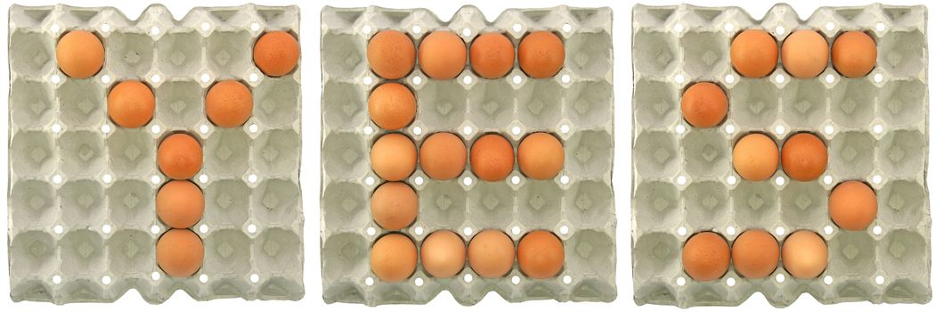 YES word from eggs in paper tray for food or nutrition concept