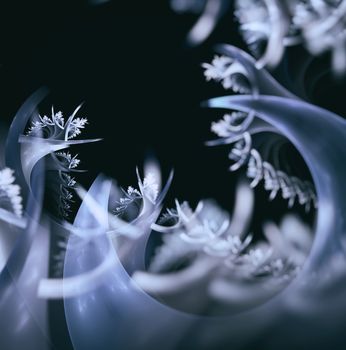 Winter fantasy. Computer generated fractal artwork for design. Shallow DOF