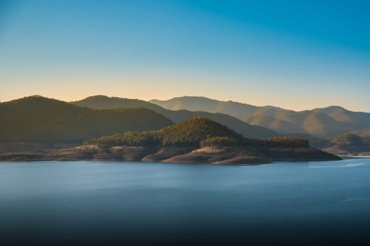 Nice landscape, Mountain with lake, Thailand