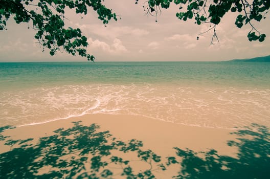 Nice beach with sea background in vintage color style