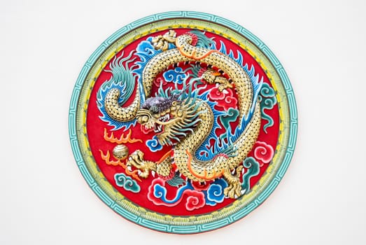 Dragon stucco reliefs in Chinese style