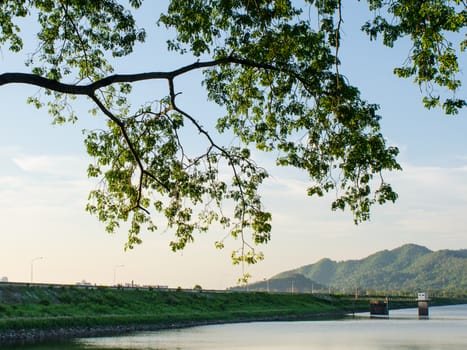 Nice landscape at reservoir, Chonburi, Thailand