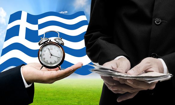 Creditor show time limit to pay dept, Financial Crisis in Greece concept