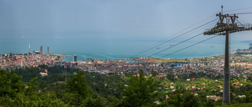 Batumi, Georgia - July 20: view from the cabin cableway