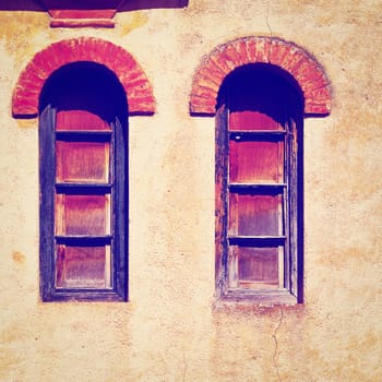 Windows on the  Facade of the Old Spain House, Instagram Effect