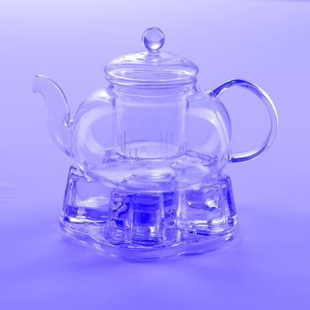 Isolated Tea Pot from glass on the table