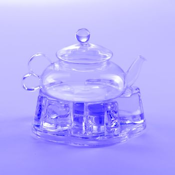 Isolated Tea Pot from glass on the table