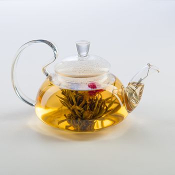 Isolated Tea Pot from glass on the table