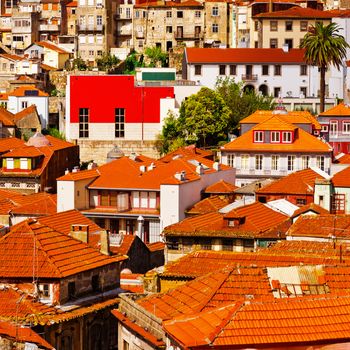 View to Historic Center City of Porto in Portugal, Instagram Effect