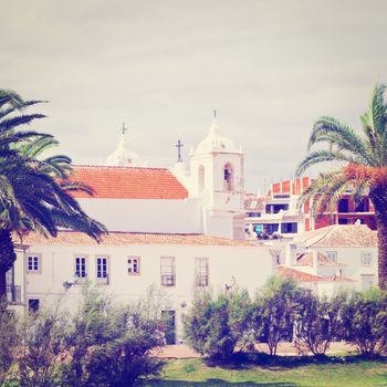 View to Historic Center City of Logos in Portugal, Instagram Effect