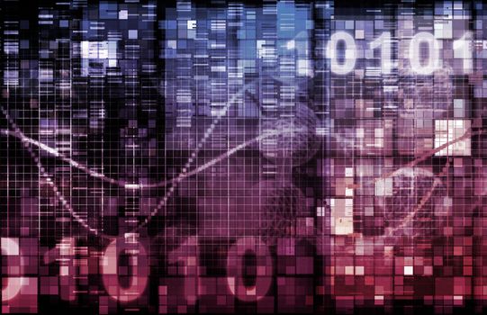 Technology Theme or Themed Background with Binary Data