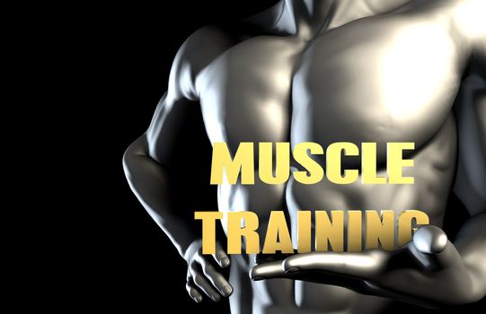 Muscle training With a Business Man Holding Up as Concept