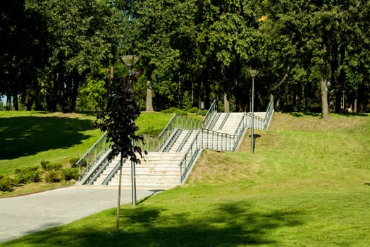 Outdoor step during the daytime in summer Park