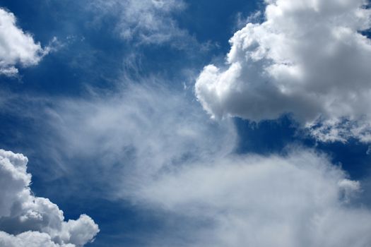 Beautiful rainclouds in the blue sky at Chiangmai city, Northern Thailand.